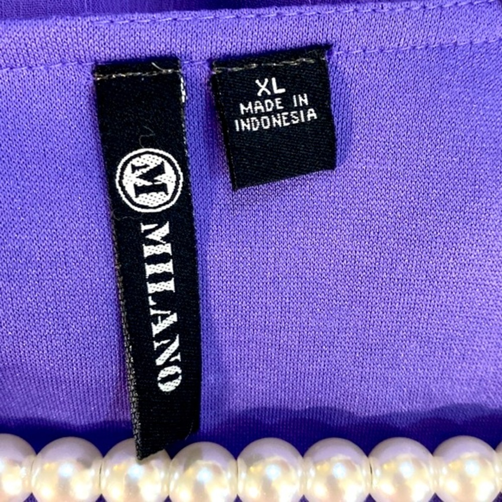 Milano bright purple chiffon layered top - Picture 4 of 5